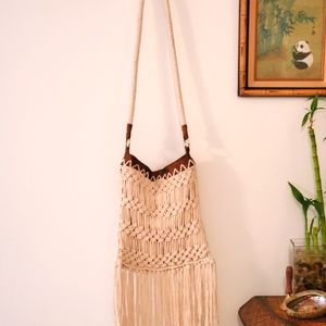 Macramé fringe purse